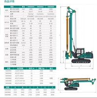 Foreuse rotative sur chenilles SWDM80 pour travaux de génie civil, profondeur de forage max. 27 m, vitesse de levage max. 72 m/min