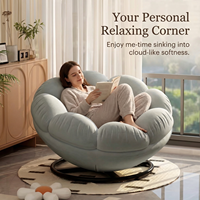 Fauteuil pivotant confortable en forme de pétale, canapé citrouille, chaise de salon individuelle pour le loisir