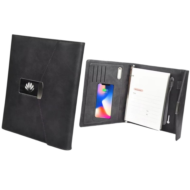 Factory OEM Diary Notebook with Power Bank and Usb Flash Drive Business Luxury Electronic Notebook Smart Notebook with Pen
