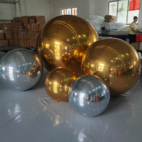 Ballon miroir gonflable en PVC réfléchissant à double couche, ballon miroir géant argenté pour la décoration d'événements