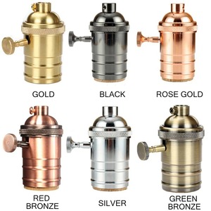 Vintage E27 Screw <strong>Socket</strong> <strong>Lamp</strong> Base DIY Antique <strong>Lamp</strong> Holder With Switch Fitting Adapters Retro Metal Lighting Holder - Product Image 2