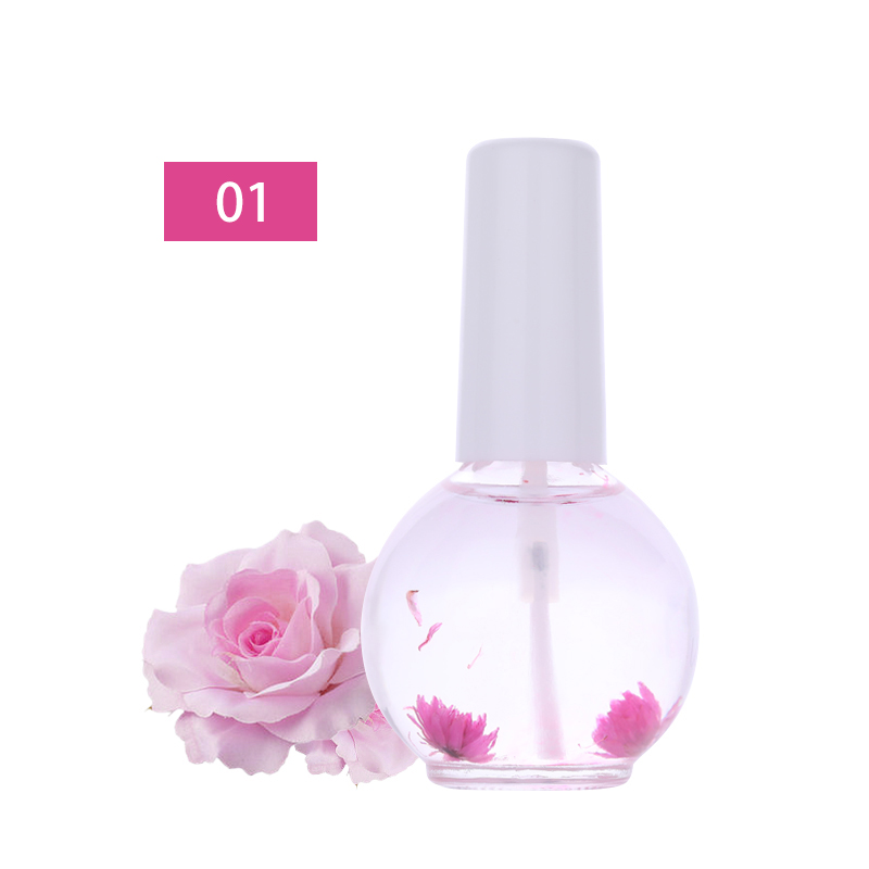 1 Bottle 15ml Dried Flowers Softener Nutritional Cuticle Oil Treatment Nutritious Gel Polish Cuticle Nail Art Tool Nail Care Oil
