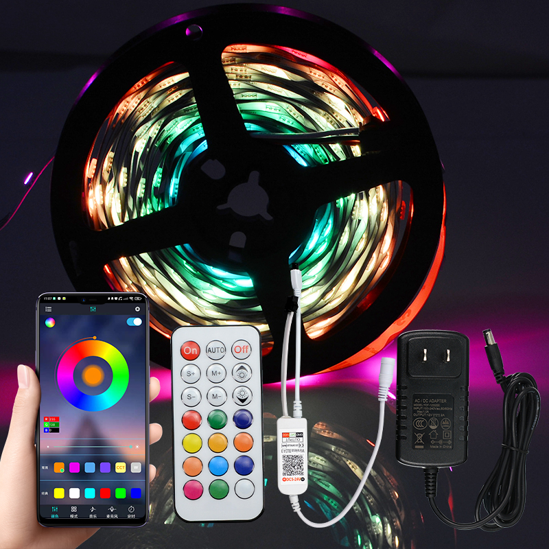 New 60LEDs 5050 SMD WS2811 IP20 Waterproof Smart App Control RGB led strip light kit