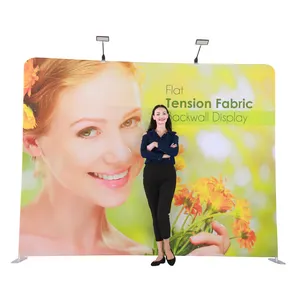 Factory hot sale 8*10ft trade show display panel step and repeat tension fabric backdrop photo booth pillow case backdrop