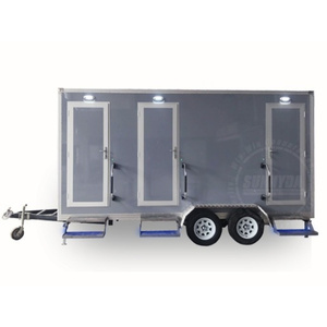 Remolque de baño portátil de 3 estaciones Remolque de baño de lujo Remolque de baño portátil de China Baño de lujo portátil con ducha - Product Image 1