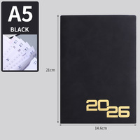Agenda annuel personnalisé 2026, format A5, couverture rigide en cuir PU, reliure spirale, 100 feuilles, planificateur artistique, cadeau d'affaires, logo
