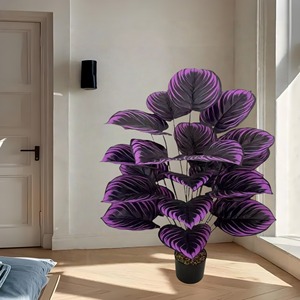 Plantes décoratives artificielles, feuilles <span class=keywords><strong>de</strong></span> taro violettes, arbre en plastique, verdure pour la <span class=keywords><strong>maison</strong></span>, le salon, le <span class=keywords><strong>jardin</strong></span> extérieur, décoration <span class=keywords><strong>de</strong></span> sol - Product Image 2