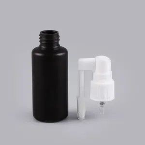 カスタムプラスチックスプレーボトル10ml-120mlブラックプラスチックスロートスプレーボトル