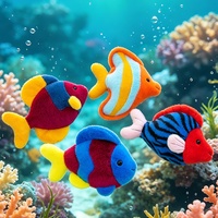 Vente en gros d'usine OEM ODM : Peluche réaliste de poisson tropical, animal en peluche doux, poisson-clown marin pour enfants, cadeau éducatif sensoriel