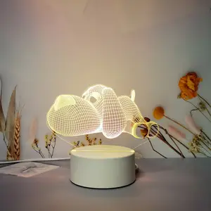 Ideias de design de led para quarto, luz noturna acrílica 3d