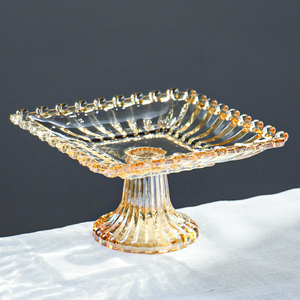 Assiette à fruits, à collation, à dessert, en <span class=keywords><strong>verre</strong></span>, style nordique, avec pied, prix d'usine, vente chaude - Product Image 3