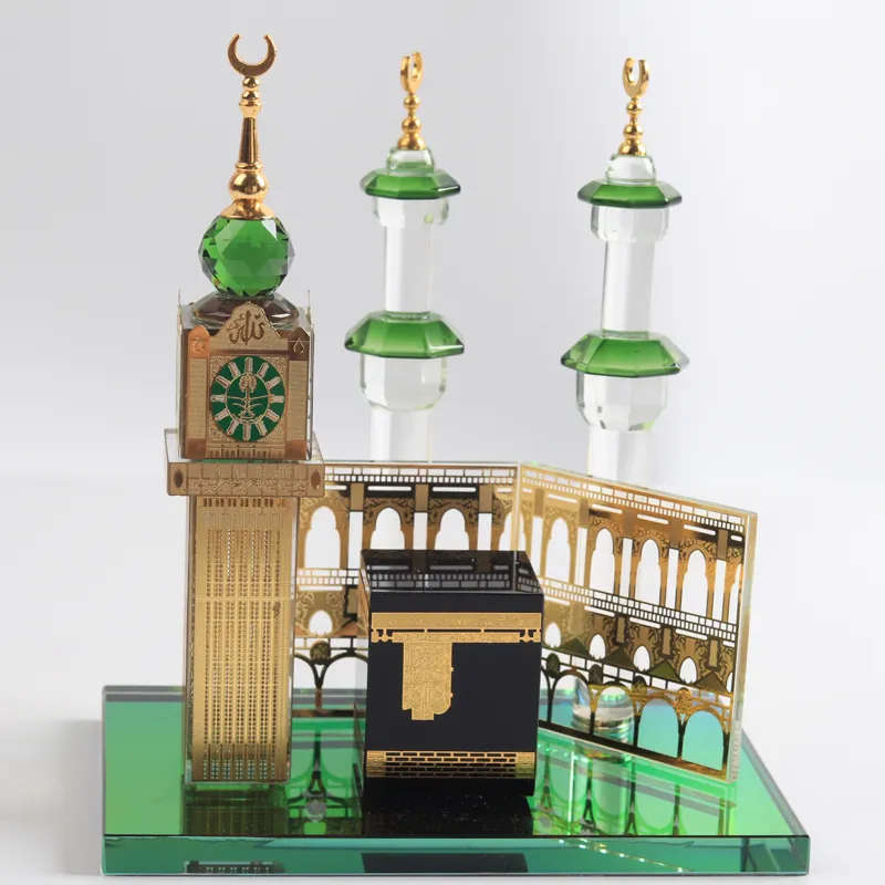 كريستال مسلم هدية تذكارية إسلامية الكعبة مآذن الحرم المكى نموذج برج ساعة مكة الملكي