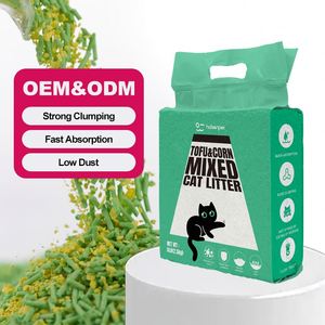 Litière pour chat en vrac super rapide agglomérante, non collante, à base de tofu et de maïs, 99 % sans poussière, anti-odeur, jetable aux toilettes, vente en gros - Product Image 1