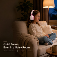 Headphone Anak Nirkabel Over-Ear Grosir, Peredam Kebisingan Aktif 5.4, Suara Stereo, Volume Terbatas 85dB, Dapat Dilipat, 30 Jam