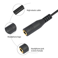 Câble adaptateur PVC standard CTIA 3,5 mm mâle vers double 3,5 mm femelle, longueur 20 cm, pour iPhone 4, karaoké mobile, casque, microphone