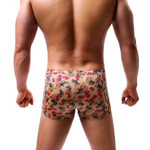 Calzoncillos bóxer ajustados y sexys para hombre, diseño de ángulo plano con estampado de flores exóticas, de poliéster. - Product Image 5
