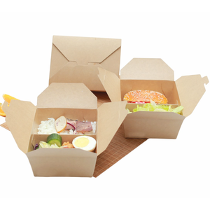 Personalizado desechable negro o comida <span class=keywords><strong>Sushi</strong></span> Kraft marrón reciclable impermeable embalaje de alimentos fiambrera de papel para alimentos - Product Image 2