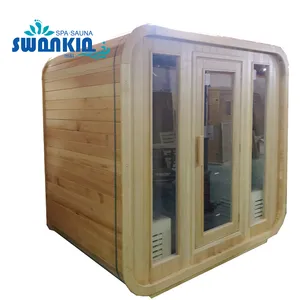 Belle salle de <span class=keywords><strong>sauna</strong></span> sec de chauffage électrique traditionnel extérieur en bois de cèdre rouge 6KW - Product Image 1