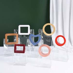 Hot Sale Wholesale Clear Plastic <b>Gift</b> Bags with Leather Handle Reusable Handbag Transparent PVC Plastic <b>Gift</b> <b>Wrap</b> Tote Bag - Product Image 4
