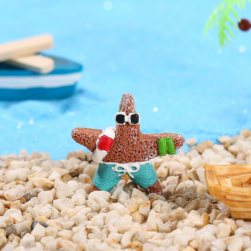 3.5CM blue starfish with twine