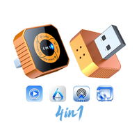 Adaptador Inalámbrico CarPlay y Android Auto 4 en 1 OEM ODM, Plug & Play, Screen Mirror Link, Airplay/Miracast