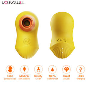 Vibrateur à succion en forme de <span class=keywords><strong>canard</strong></span> jaune à 7 fréquences pour femmes, rechargeable par USB, en silicone médical, étanche au quotidien - Product Image 5