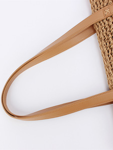 French Large Capacity Double Root Strap Paper Rope Woven <b>Square</b> Women's Leisure Travel Bag With Zipper Tanjing - Product Image 2