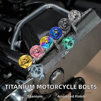 Vis de fixation en alliage de titane à tête plate RFX pour modification de moto, écrous de couvercle M14 M12, couvercle d'engrenage, finition anodisée, bouchon d'huile moteur