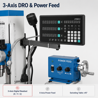 Machine de perçage et de fraisage verticale HongXi ZX50C, 8 vitesses, 60-1400 tr/min, table pivotante, broche MT4 45°, 220V/380V, usage moyen, CE ISO9001
