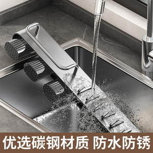 Support mural multifonction pour couteaux de cuisine avec crochets et porte-baguettes pour un rangement organisé - Product Image 3