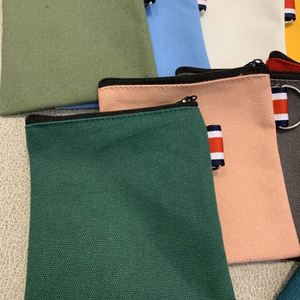 Cute Solid Color Canvas Key Travel Portable Zipper <b>Change</b> Coin Mini Card <b>Bag</b> - Product Image 4