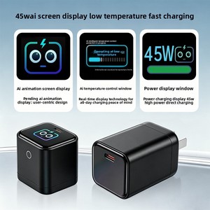 Nuevo <span class=keywords><strong>Cargador</strong></span> Rápido USB-C de 45W con Pantalla Digital IA y Material ABS para 17 Teléfonos Móviles - Product Image 3