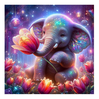Peinture Diamant Éléphant, Image Animale en Strass, Carré Complet 5D, Broderie DIY Point de Croix, Décoration Maison ASF3116