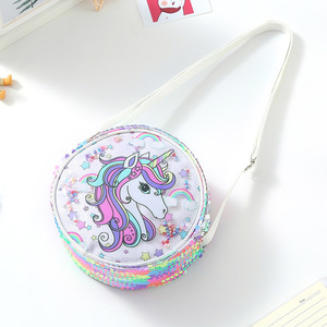 Neue Pailletten Einhorn Umhängetasche Regenbogen Glitter Cartoon Schulter Schulter taschen Mädchen Handtasche für Kinder - Product Image 4