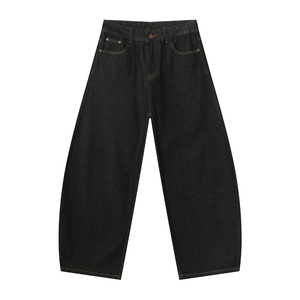 Jeans Baggy Noirs <span class=keywords><strong>Homme</strong></span> Ample DéLavage Machete 100% Coton Mi-Hauteur - Product Image 2