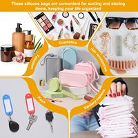 Pochette de maquillage étanche et résistante aux fuites, idéale pour les voyages, avec fermeture à glissière, pour organiser les cosmétiques et les articles de toilette, sacs cosmétiques en silicone