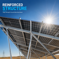 Support de montage au sol pour panneaux solaires en aluminium robuste, système de support au sol pour panneaux photovoltaïques pour l'installation extérieure dans les cours et sur les fermes