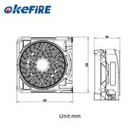 Okefire Souffleur d'air turbo électrique portable de haute qualité à batterie pour évacuation des fumées et des cendres 600W 42cm