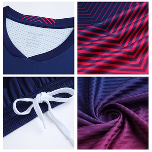 Vente directe d'usine - Ensemble d'uniformes de football pour les élèves du primaire/secondaire, les adultes et les enfants - Tissu en polyester à trous fins rayé - Product Image 5