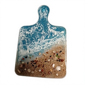 Planche à fromage en résine effet marbre et bois pour une décoration de cuisine de luxe, service de fromage et accessoires élégants pour l'accueil à domicile - Product Image 1