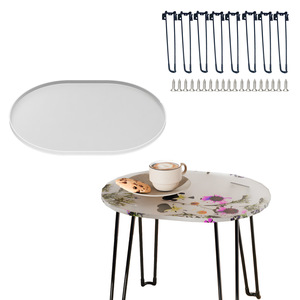Moderno tavolo e panca stampo in Silicone vassoio ellittico stampo in resina epossidica per soggiorno e angoli camera da letto - Product Image 3
