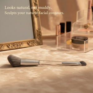 Pinceau double embout avec manche transparent moulé par injection et têtes en fibres synthétiques - Product Image 1