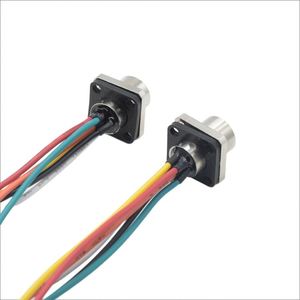Conector M12 de 6 pines, conector hembra de brida cuadrada, conector de Cable IP67, conector aeroespacial de montaje en Panel PCB resistente al agua - Product Image 2