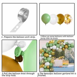 Accessoires de fête d'anniversaire Kit d'arc de ballon vert olive or blanc décoration de mariage fournitures de douche de bébé Kit d'arche de couronne de ballon - Product Image 5