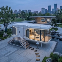 Maison capsule spatiale prête à vivre, maison préfabriquée de luxe en conteneur, villa modulaire avec système de maison intelligente et salle de bain