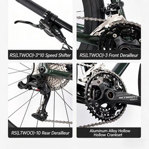 Vélo de gravier haute performance en aluminium léger 700c, frein à disque, axe traversant, câblage interne, patte de dérivation UDH, pneus 38c, 10,3 kg - Product Image 3