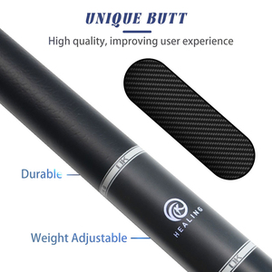 OKHEALING Queue de billard en fibre de carbone de haute qualité 19oz, conception 1/2 en deux parties, joint en acier inoxydable, OEM accepté, accessoire de billard - Product Image 6