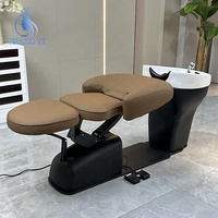 Lavage des cheveux des salons modernes Massage thaïlandais Lit shampoing élévateur électrique Chaise spa à tête japonaise