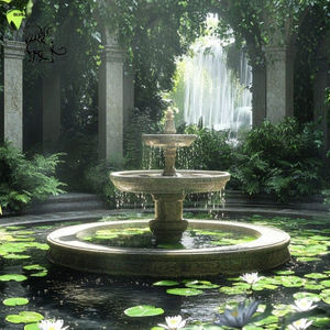 <span class=keywords><strong>Fuente</strong></span> <span class=keywords><strong>de</strong></span> Agua <span class=keywords><strong>de</strong></span> Mármol <span class=keywords><strong>de</strong></span> Dos Niveles, Diseño Clásico, Tallada a Mano en <span class=keywords><strong>Piedra</strong></span> Natural, Decoración para Parques y Calles BLVE - Product Image 3