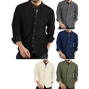 เสื้อเชิ้ตแขนยาวผ้าถักเนื้อนุ่มระบายอากาศดี สไตล์ลำลองสำหรับธุรกิจในเมือง แบรนด์ Exve Wholesale ผลิตจากผ้าฝ้ายผสมโพลีเอสเตอร์ สีพื้น ติดกระดุมเม็ดเดียว สำหรับผู้ชาย - Product Image 1